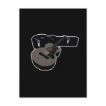 3D Halftone Acoustic Guitar & Case Postcards