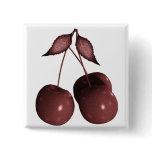 3D Halftone Cherries Retro Red Pins