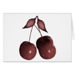 3D Halftone Cherries Retro Red Greeting Cards