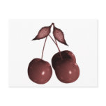 3D Halftone Cherries Retro Red Postcard