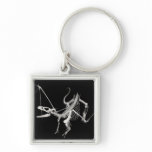 3D Halftone Flying Dragon Skeleton 2 Key Chains