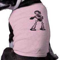 ♪♫♪ 3D Halftone Sci-Fi Robot Guy Dancing Doggie T-shirt