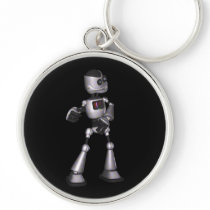 ♪♫♪ 3D Halftone Sci-Fi Robot Guy Dancing Keychains