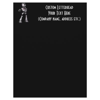 ♪♫♪ 3D Halftone Sci-Fi Robot Guy Dancing Custom Letterhead by BionicBoys