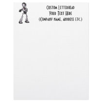 ♪♫♪ 3D Halftone Sci-Fi Robot Guy Dancing Personalized Letterhead
