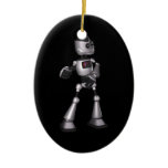 ♪♫♪ 3D Halftone Sci-Fi Robot Guy Dancing Ornaments