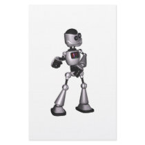 ♪♫♪ 3D Halftone Sci-Fi Robot Guy Dancing Custom Stationery