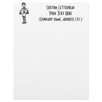 3D Halftone Sci-Fi Robot Guy Personalized Letterhead