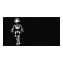 3D Halftone Sci-Fi Robot Guy Photo Greeting Card