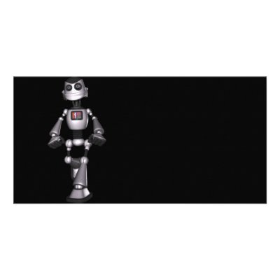 3D Halftone Sci-Fi Robot Guy Photo Greeting Card by BionicBoys