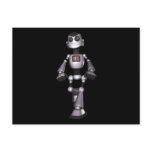 3D Halftone Sci-Fi Robot Guy Post Card