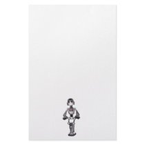 3D Halftone Sci-Fi Robot Guy Stationery Design
