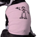 3D Halftone Sci-Fi Robot Guy Waving Dog Tee