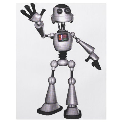 3D Halftone Sci-Fi Robot Guy Waving Flyer by BionicBoys