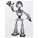 3D Halftone Sci-Fi Robot Guy Waving flyers