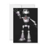 3D Halftone Sci-Fi Robot Guy Waving Invitation