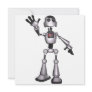 3D Halftone Sci-Fi Robot Guy Waving Invitation