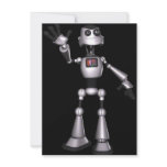 3D Halftone Sci-Fi Robot Guy Waving Invitations