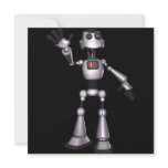 3D Halftone Sci-Fi Robot Guy Waving Custom Invite