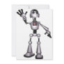 3D Halftone Sci-Fi Robot Guy Waving Custom Announcement