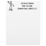 3D Halftone Sci-Fi Robot Guy Waving Customized Letterhead