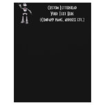 3D Halftone Sci-Fi Robot Guy Waving Letterhead Design