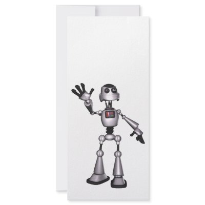 3D Halftone Sci-Fi Robot Guy Waving Rack Cards by BionicBoys