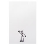 3D Halftone Sci-Fi Robot Guy Waving Personalized Stationery
