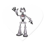 3D Halftone Sci-Fi Robot Guy Waving Heart Sticker