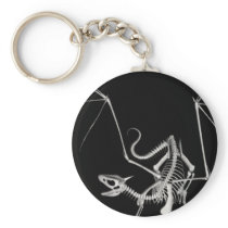3D Halftone Skeleton Dragon 4 Keychain