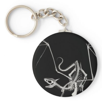 3D Halftone Skeleton Dragon 4 Keychain by MalpracticeGraphics