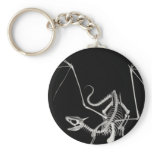 3D Halftone Skeleton Dragon 4 Keychain