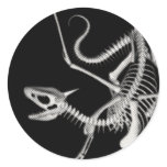 3D Halftone Skeleton Dragon 4 Round Stickers