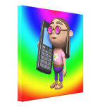 3d Hippy Mobile Phone Canvas Print