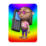 3d Hippy Mobile Phone Flexible Magnets