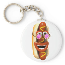 3d Hot Dog Cool Pink Shades Keychains
