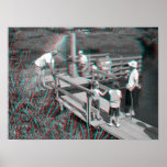 3D Image. Hampton Lode Ferry, Shropshire, England Posters