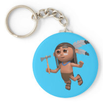 3d Indian Brave Leaps! Key Chain