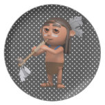 3d Indian Brave Smoking Peace Pipe plates
