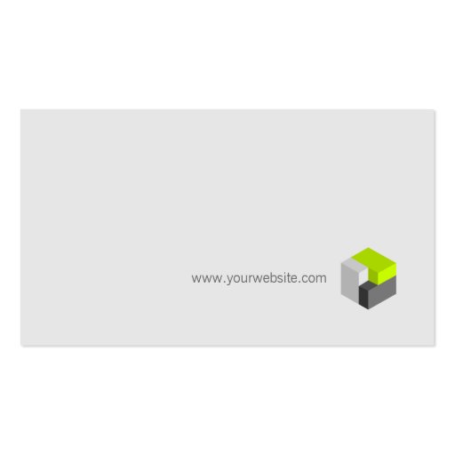 3D Lime / Grey Geometry business card (back side)