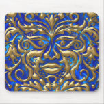 3D Liquid Gold GreenMan Damask on Satin Lush Mouse Pad
