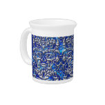 3D Liquid Silver GreenMan Damask on Satin Lush Pitchers