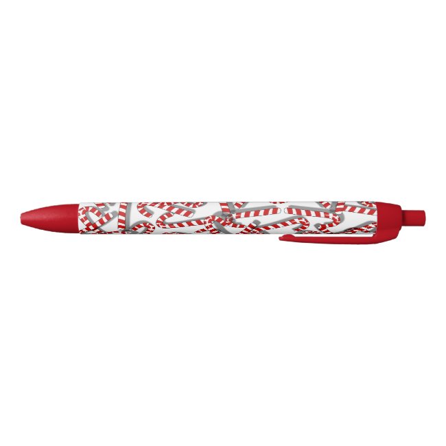 3D Look Candy Cane Office Gifts Christmas Pens Red