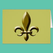 3D Look Gold Fleur de Lis cards