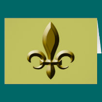 3D Look Gold Fleur de Lis cards