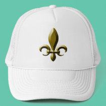 3D Look Gold Fleur de Lis hats