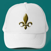 3D Look Gold Fleur de Lis hats