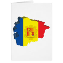 3D Map Of Andorra Greeting Cards