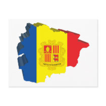3D Map Of Andorra Postcards