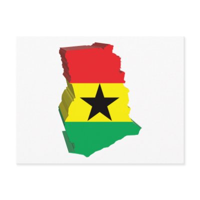 3D Map Of Ghana Post Cards by teyes143